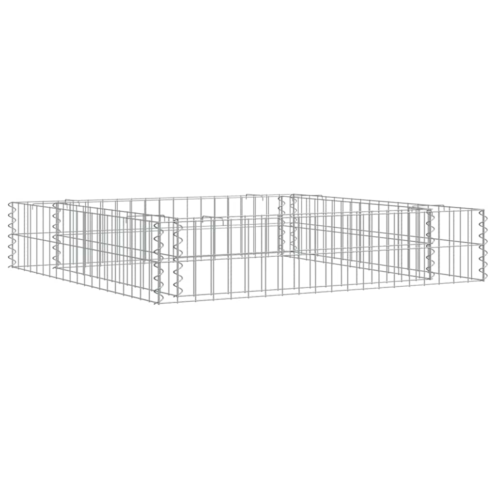 Planteringsgabion upphöjd galvaniserat stål 100x100x20 cm
