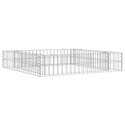 Planteringsgabion upphöjd galvaniserat stål 100x100x20 cm