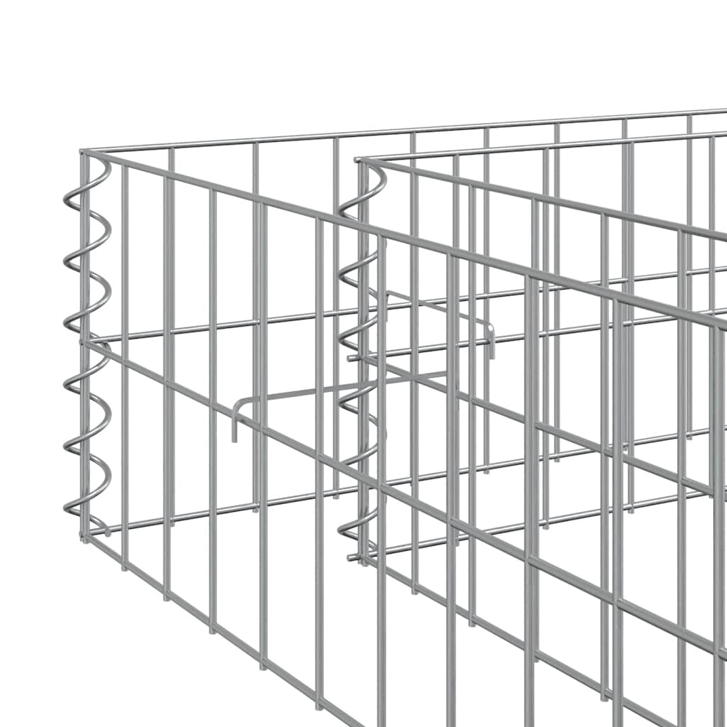 Planteringsgabion upphöjd galvaniserat stål 100x100x20 cm