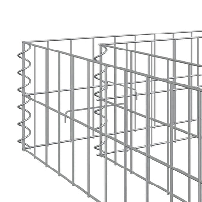 Planteringsgabion upphöjd galvaniserat stål 100x100x20 cm