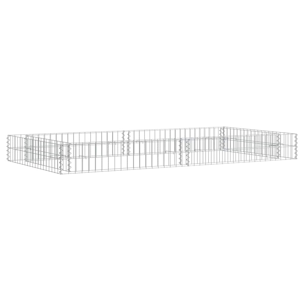 Planteringsgabion upphöjd galvaniserat stål 200x100x20 cm