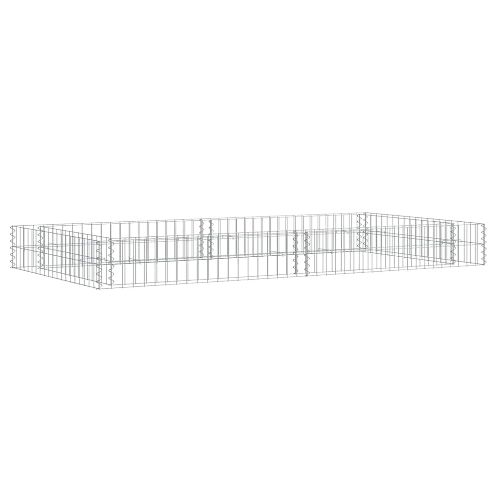 Planteringsgabion upphöjd galvaniserat stål 200x100x20 cm