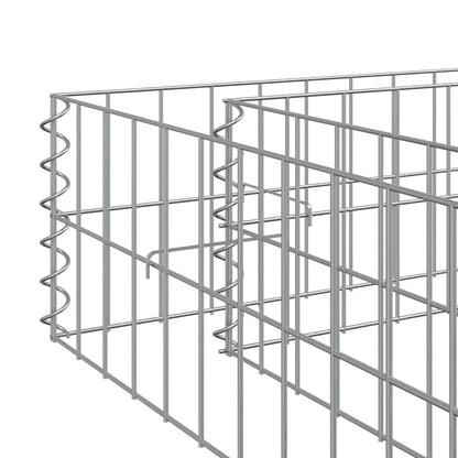 Planteringsgabion upphöjd galvaniserat stål 200x100x20 cm