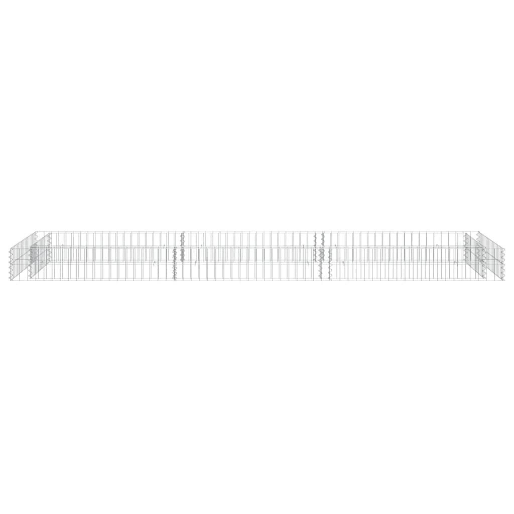 Planteringsgabion upphöjd galvaniserat stål 300x100x20 cm