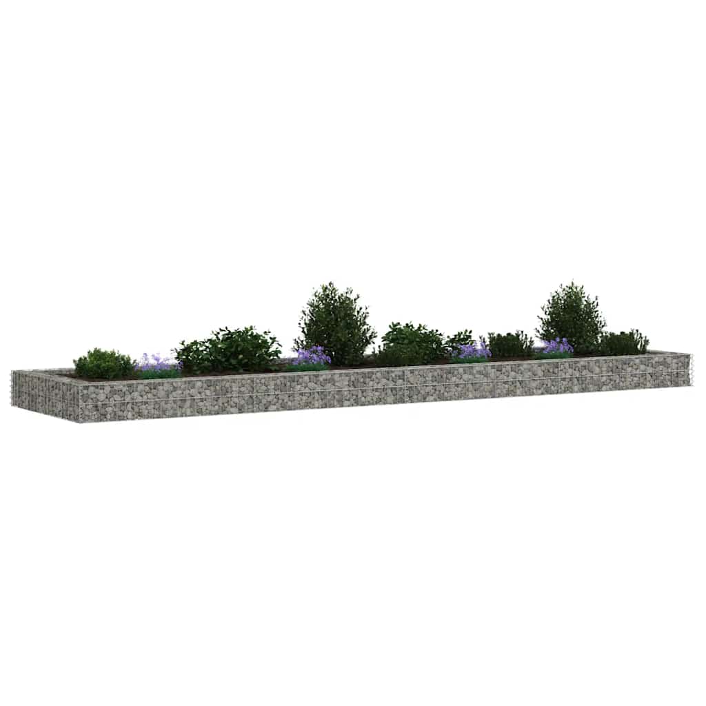 Planteringsgabion upphöjd galvaniserat stål 400x100x20 cm
