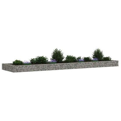 Planteringsgabion upphöjd galvaniserat stål 400x100x20 cm