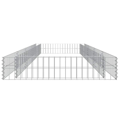 Planteringsgabion upphöjd galvaniserat stål 400x100x20 cm