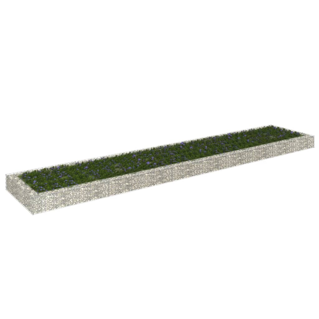 Planteringsgabion upphöjd galvaniserat stål 500x100x20 cm