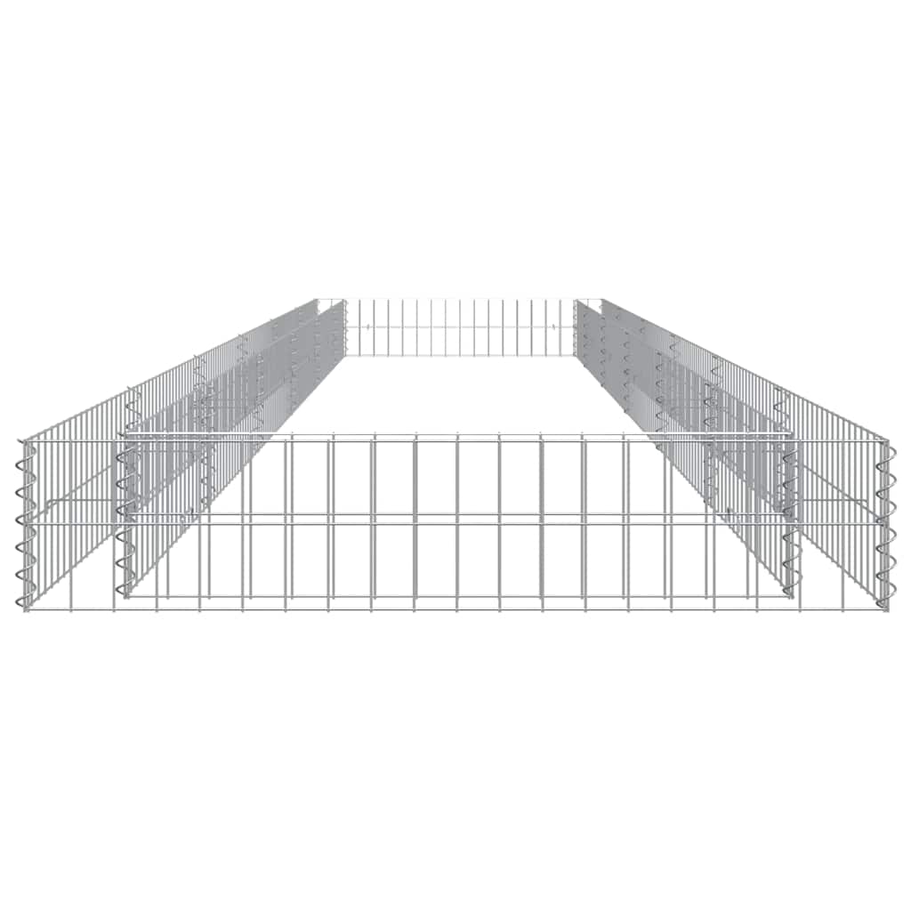 Planteringsgabion upphöjd galvaniserat stål 600x100x20 cm