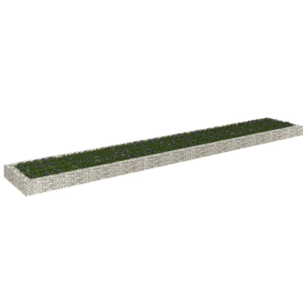 Planteringsgabion upphöjd galvaniserat stål 600x100x20 cm