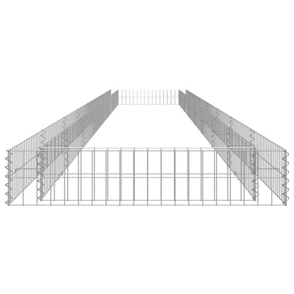 Planteringsgabion upphöjd galvaniserat stål 800x100x20 cm