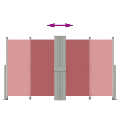 Infällbar sidomarkis röd 140x1200 cm