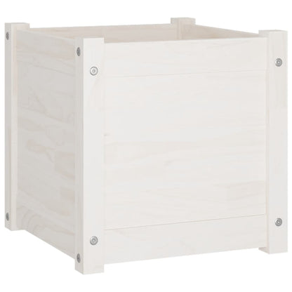 Odlingslådor 2 st vit 40x40x40 cm massiv furu