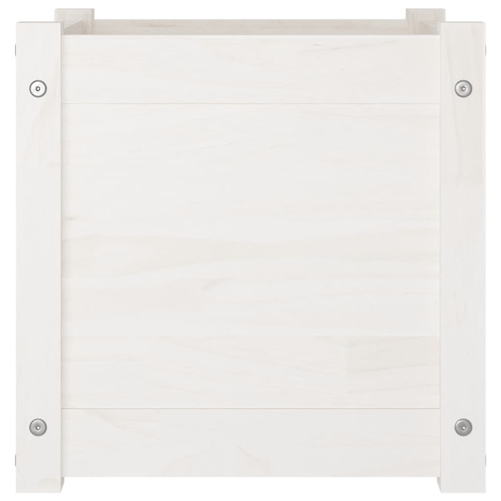 Odlingslådor 2 st vit 40x40x40 cm massiv furu