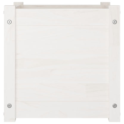 Odlingslådor 2 st vit 40x40x40 cm massiv furu