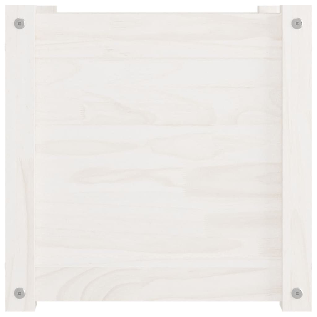 Odlingslådor 2 st vit 40x40x40 cm massiv furu