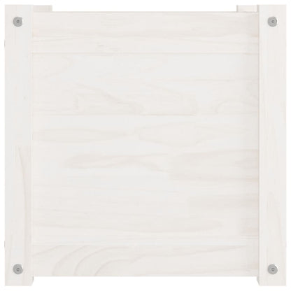 Odlingslådor 2 st vit 40x40x40 cm massiv furu
