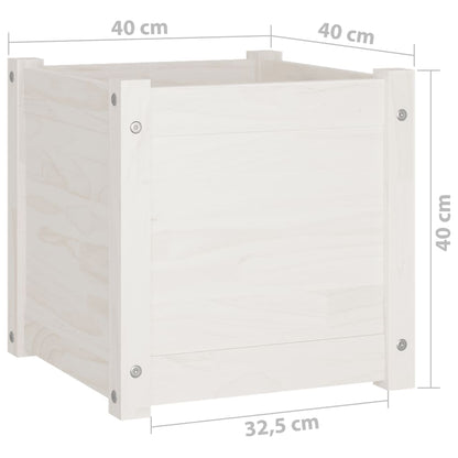 Odlingslådor 2 st vit 40x40x40 cm massiv furu