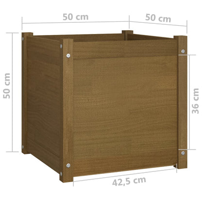 Odlingslåda honungsbrun 50x50x50 cm massiv furu