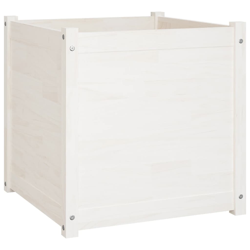 Odlingslådor 2 st vit 60x60x60 cm massiv furu