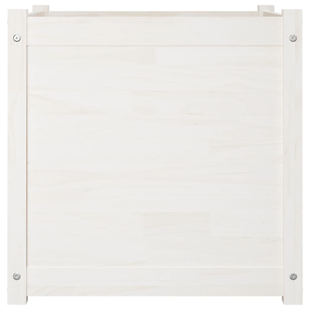 Odlingslådor 2 st vit 60x60x60 cm massiv furu