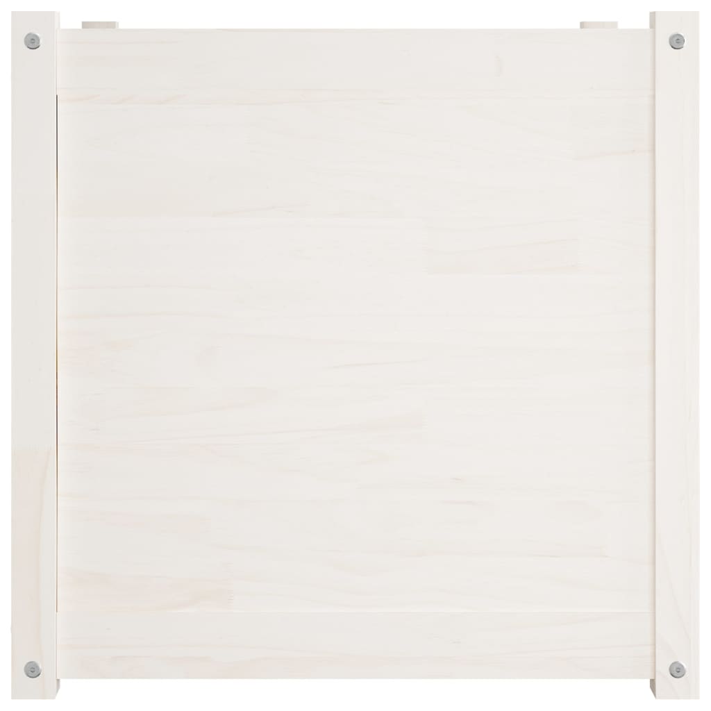 Odlingslådor 2 st vit 60x60x60 cm massiv furu