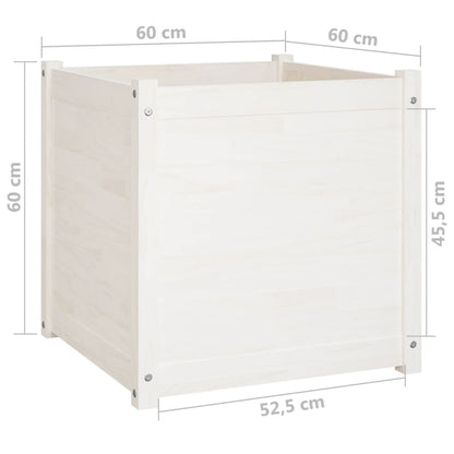 Odlingslådor 2 st vit 60x60x60 cm massiv furu