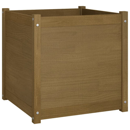 Odlingslåda 2 st honungsbrun 60x60x60 cm massiv furu