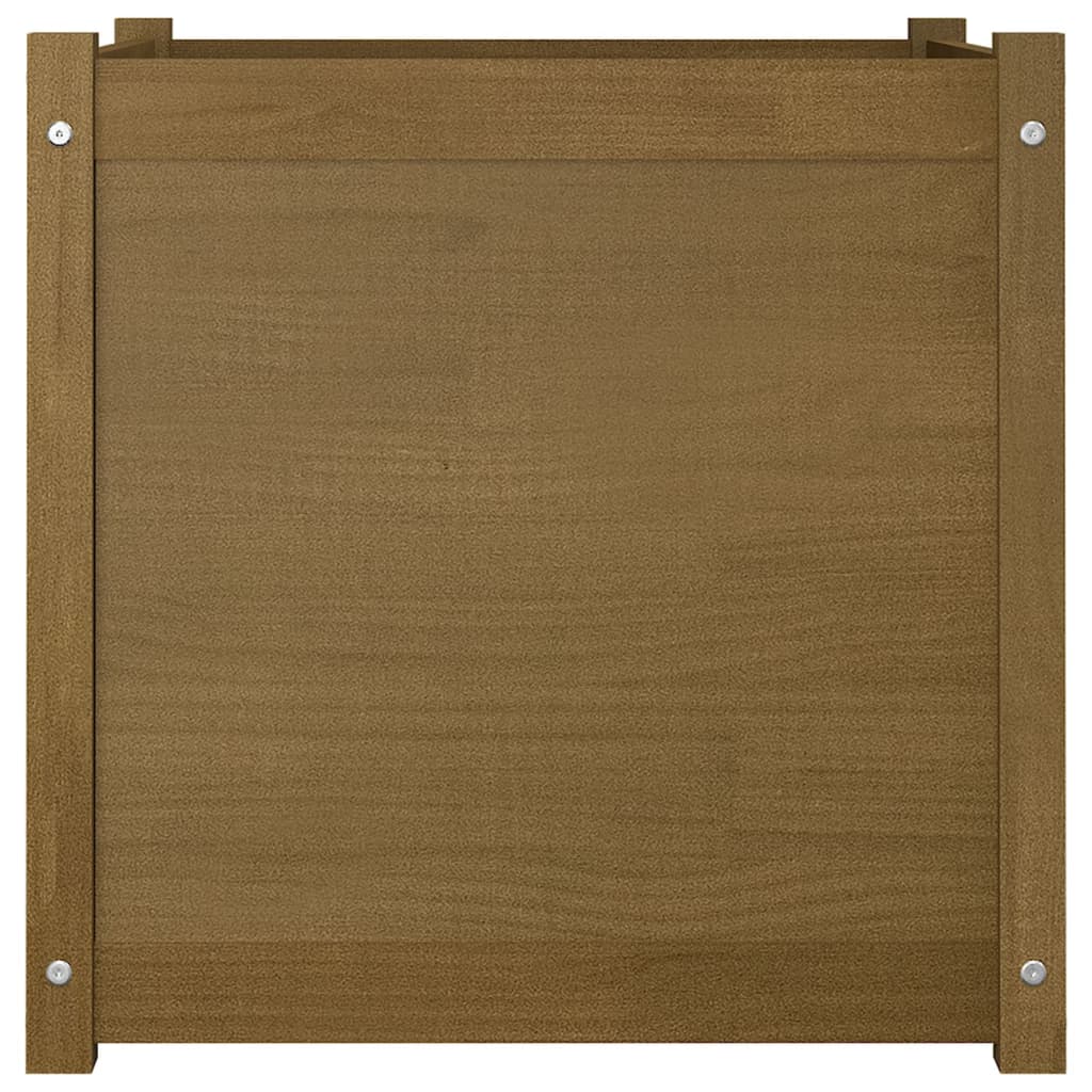 Odlingslåda 2 st honungsbrun 60x60x60 cm massiv furu