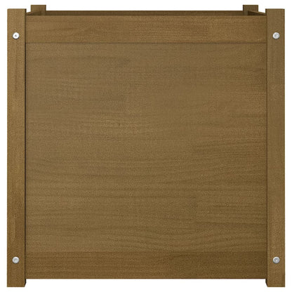 Odlingslåda 2 st honungsbrun 60x60x60 cm massiv furu