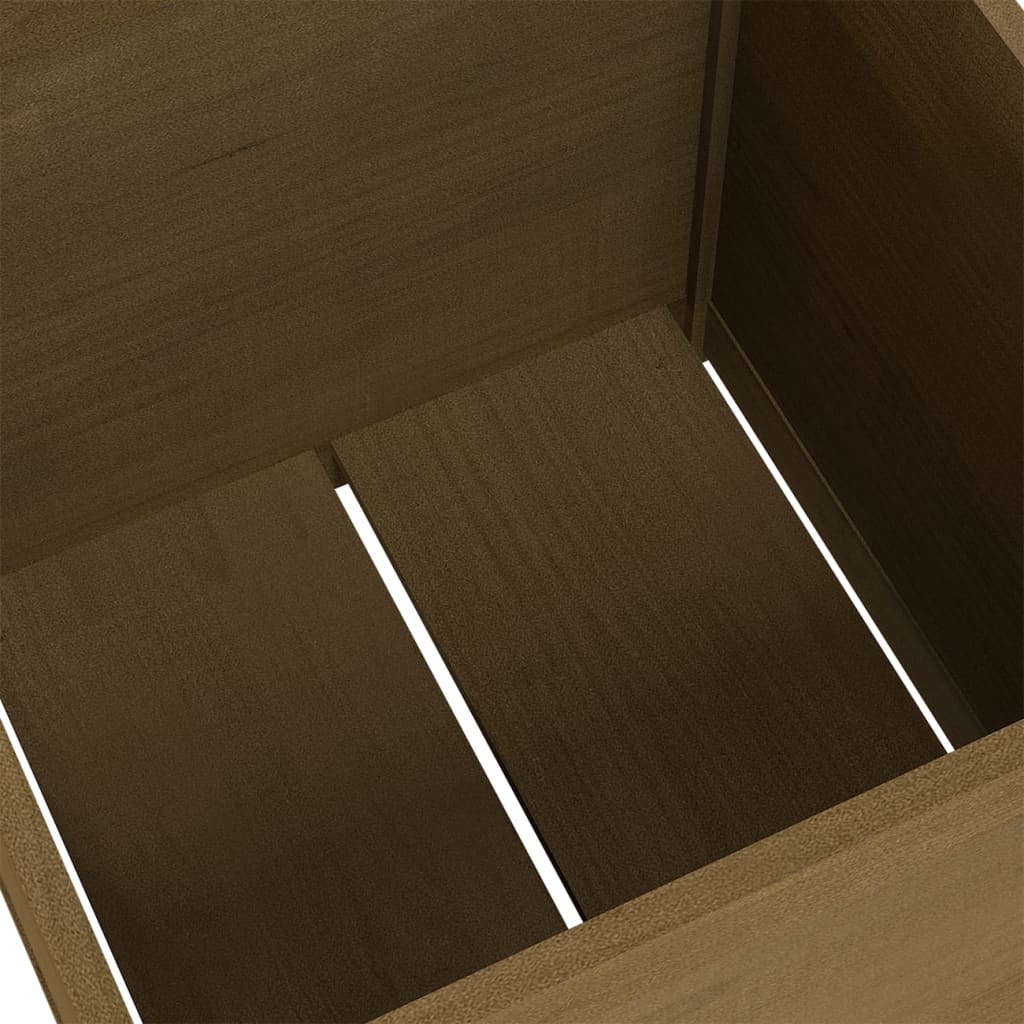 Odlingslåda 2 st honungsbrun 60x60x60 cm massiv furu