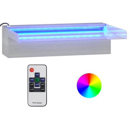 Vattenfall med RGB LED rostfritt stål 30 cm