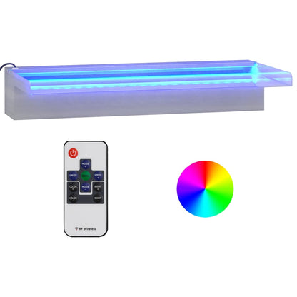 Vattenfall med RGB LED rostfritt stål 45 cm