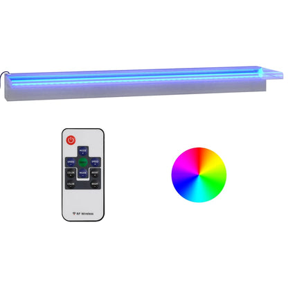 Vattenfall med RGB LED rostfritt stål 90 cm