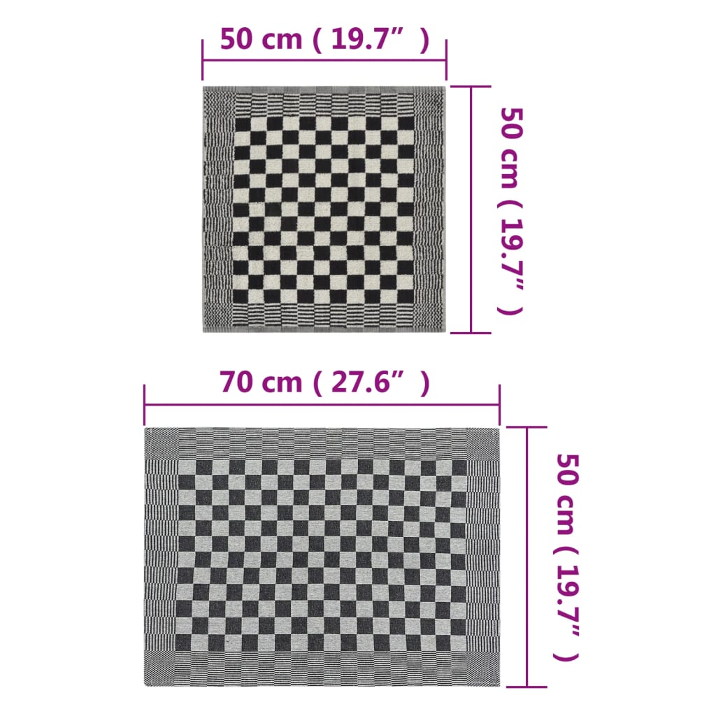 Handduksset 50 st svart och vit bomull