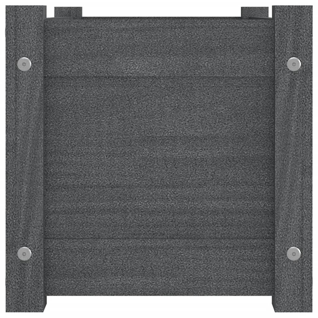 Odlingslådor 2 st grå 60x31x31 cm massiv furu