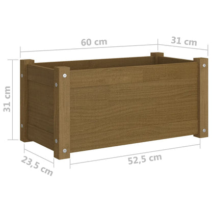 Odlingslåda honungsbrun 60x31x31 cm massiv furu