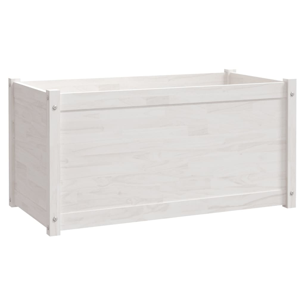 Odlingslåda vit 100x50x50 cm massiv furu