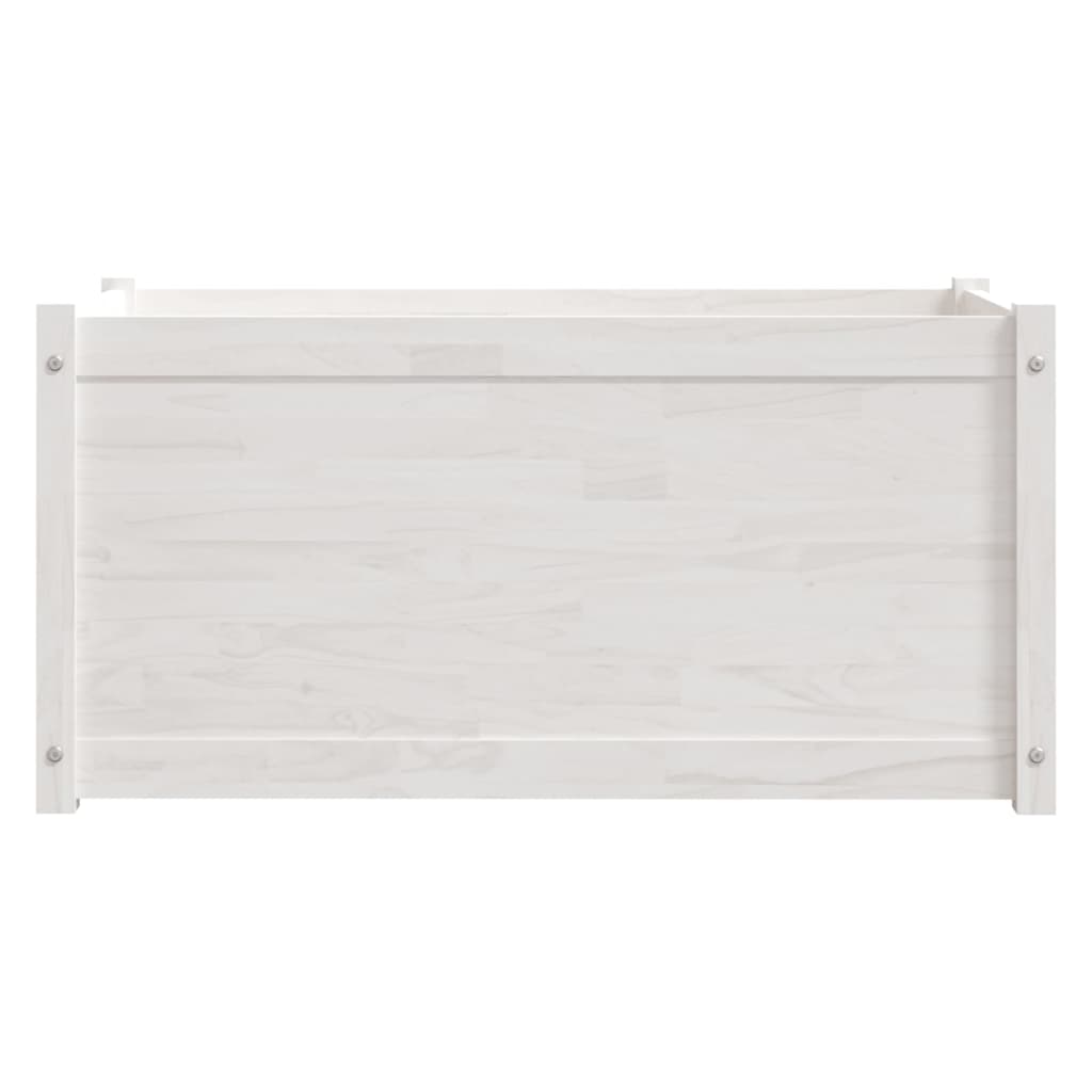 Odlingslåda vit 100x50x50 cm massiv furu
