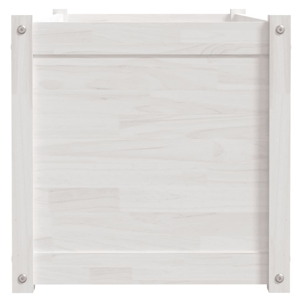 Odlingslåda vit 100x50x50 cm massiv furu