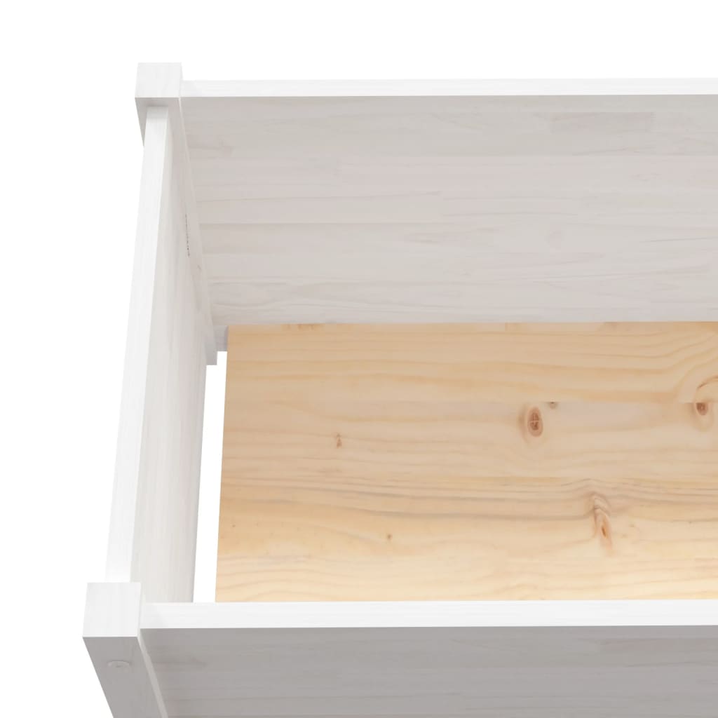 Odlingslåda vit 100x50x50 cm massiv furu