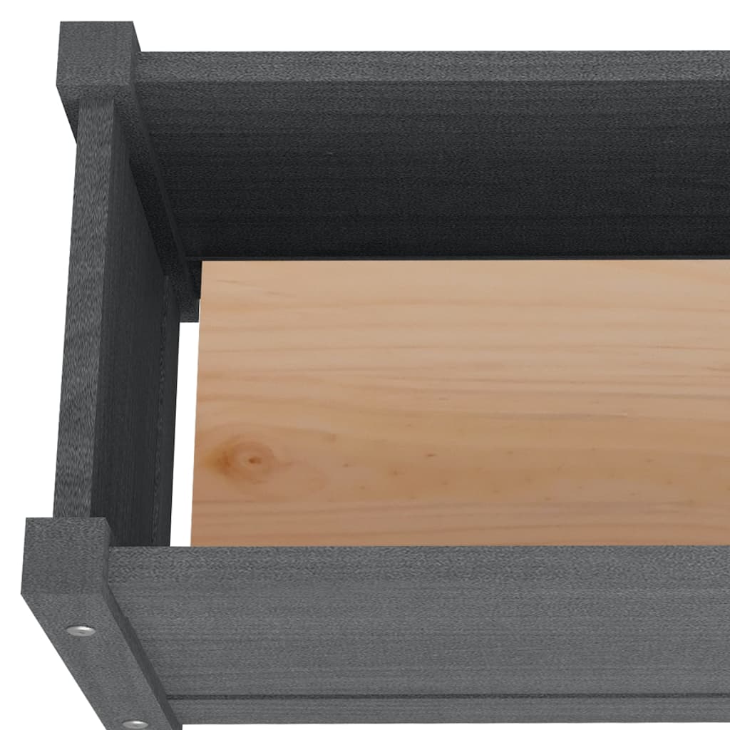Odlingslåda upphöjd 150x31x31 cm massiv furu grå