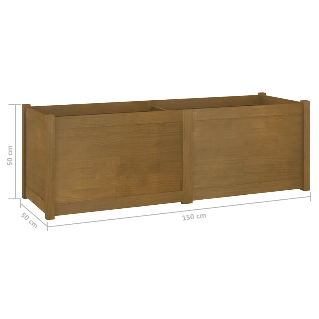 Odlingslåda honungsbrun 150x50x50 cm massiv furu