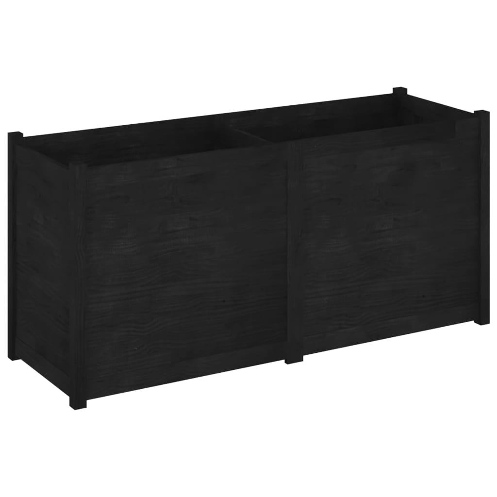 Odlingslåda svart 150x50x70 cm massiv furu
