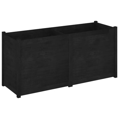 Odlingslåda svart 150x50x70 cm massiv furu