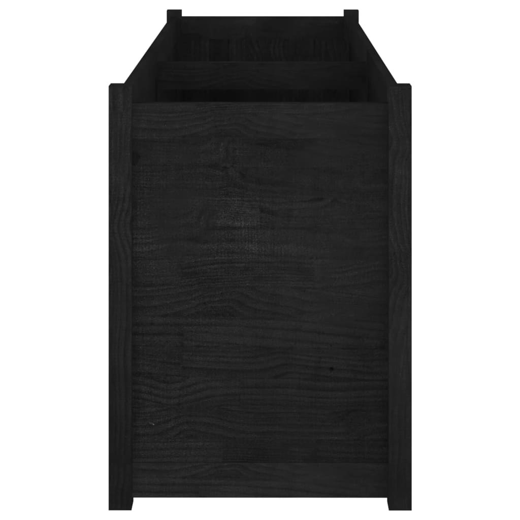 Odlingslåda svart 150x50x70 cm massiv furu