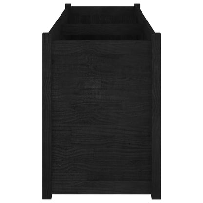 Odlingslåda svart 150x50x70 cm massiv furu