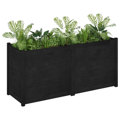 Odlingslåda svart 150x50x70 cm massiv furu