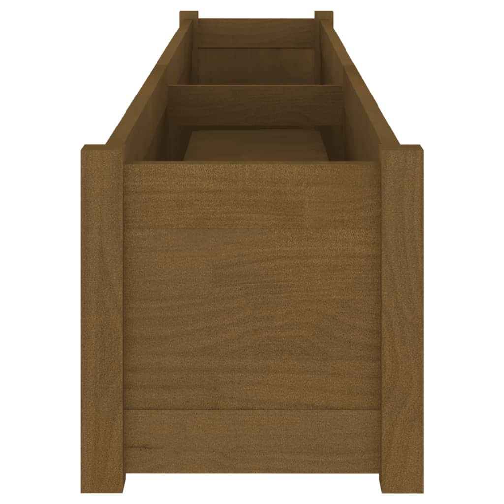 Odlingslåda honungsbrun 200x31x31 cm massiv furu