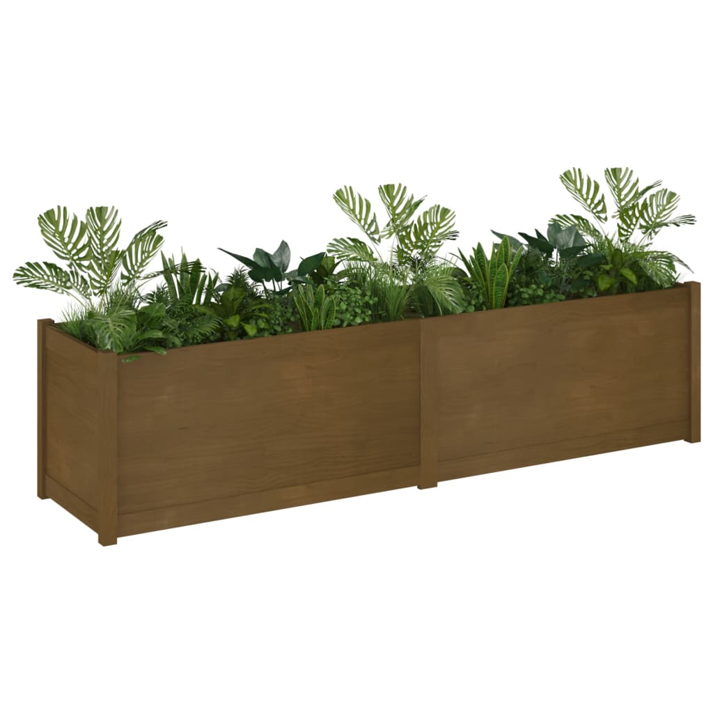 Odlingslåda honungsbrun 200x50x50 cm massiv furu